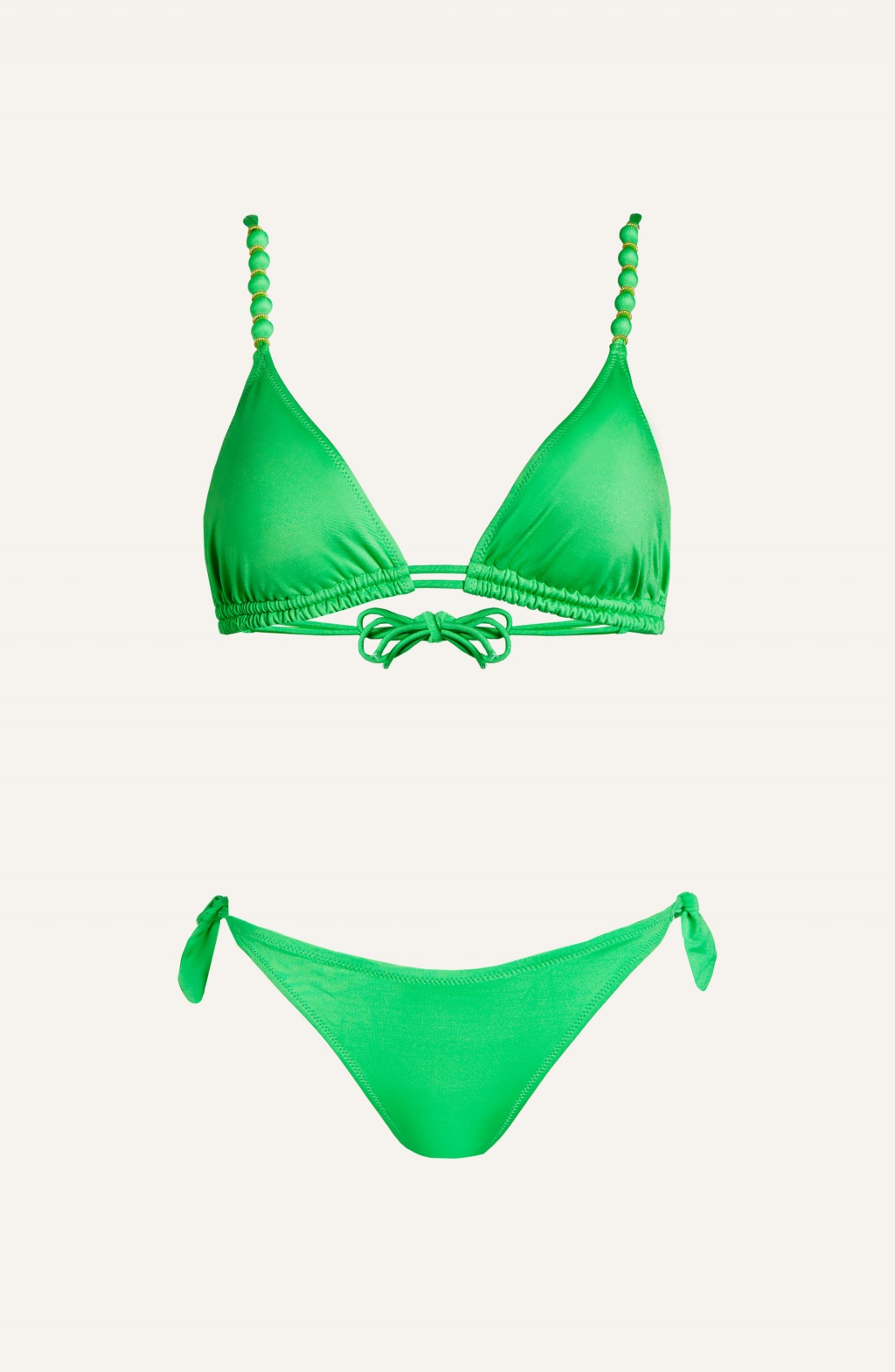 Bikini Triangolo Imbottito Tinta Unita Taglia L Colore Verde Slip