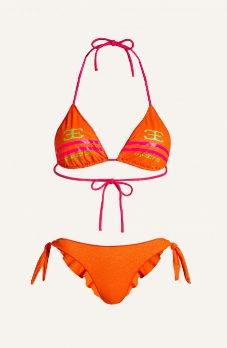 Bikini Triangle Padded Thong Briefs Papete Glitter Size S Color Orange