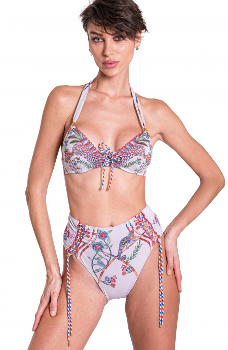 Pin Up Stars Bikini Brassiere Scollo Incrociato Slip A Vita Alta Camaleonte