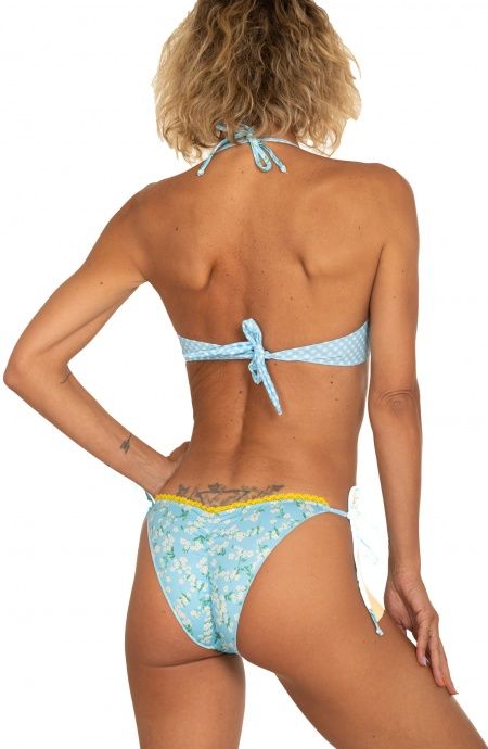 Bikini Balconcino Con Ferretto Slip Fiocchi Stampa Provenzale Poisson D'Amour - 2