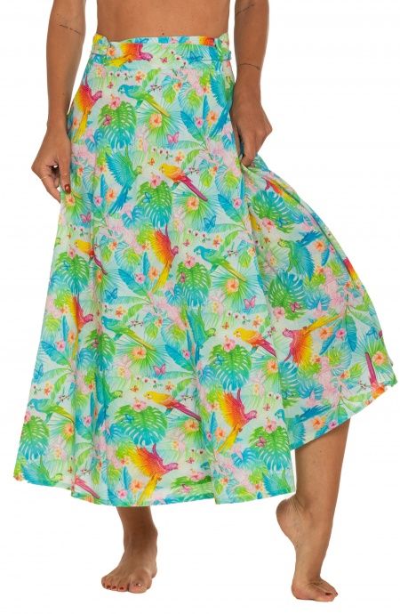 Happy Tropical Print Roller Skirt Poisson D'Amour - 1