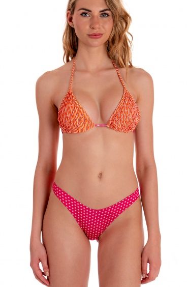 Bikini Triangolo Imbottito Slip Sgambato Goffrato Stelle e Strisce Pin-Up Stars - 1