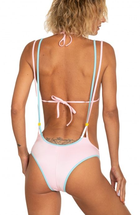 Bikini Triangolo Fisso Slip Con Bretelle Tinta Unita Poisson D'Amour - 4