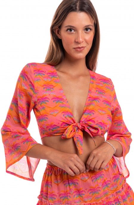 Crop Top Cotone Stampa Palmié Poisson D'Amour - 1