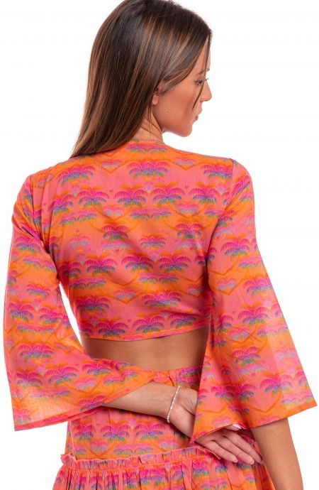 Crop Top Cotone Stampa Palmié Poisson D'Amour - 2