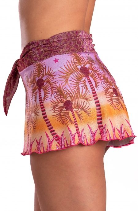 Short Piquet Lurex Con Fascione Crepon Lamè Palm Paradise Pin-Up Stars - 7