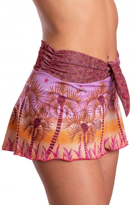 Short Piquet Lurex Con Fascione Crepon Lamè Palm Paradise Pin-Up Stars - 8