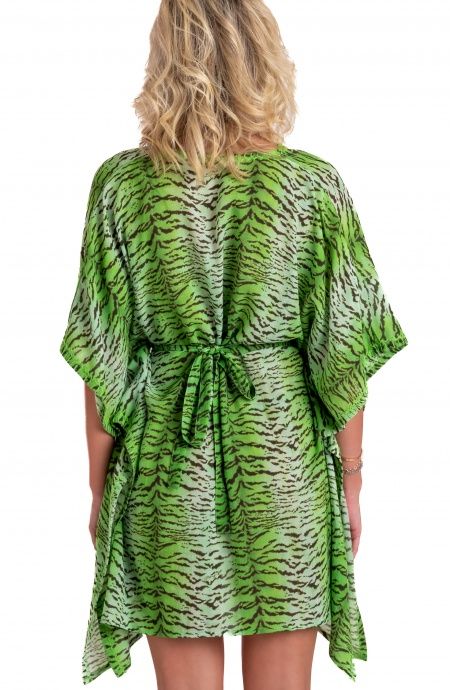 Viscose Muslin Tiger Print Poncho Pin-Up Stars - 6