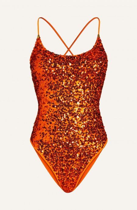 Costume Da Bagno Intero Imbottito Full Paillettes Pin-Up Stars - 8