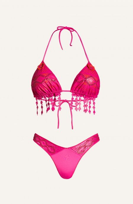Women's Small Breasted Bikini Sets Classic Solid Color Lacing