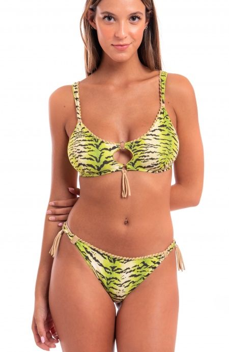 Bikini brassiere Brazilian briefs San Gallo Stars and Stripes Size XS Brief  flakes, medium coverage Color Fuchsia