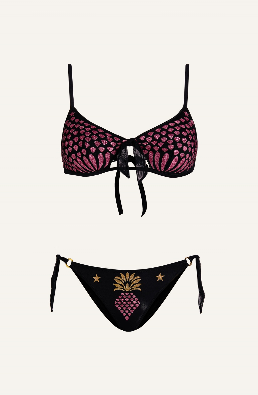 Bikini brassiere briefs Bow ties Embroidery Sequins Dune