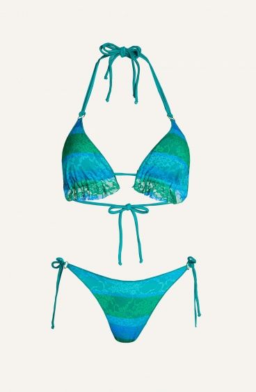 Bikini Triangolo Imbottito Slip Brasiliana Riga Pizzo Poisson D'Amour - 1