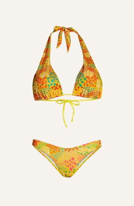 Bikini Triangolo A Vela Slip Sgambato Lurex Stampa Tutti Frutti Poisson D'Amour - 1