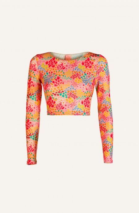 Top Maniche Lunghe Lurex Stampa Tutti Frutti Poisson D'Amour - 2