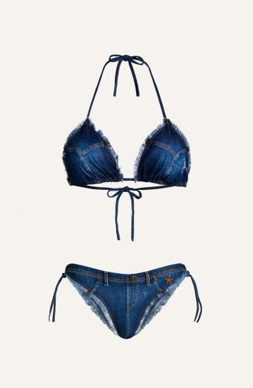 Bikini Triangolo Imbottito Denim Pin-Up Stars - 6