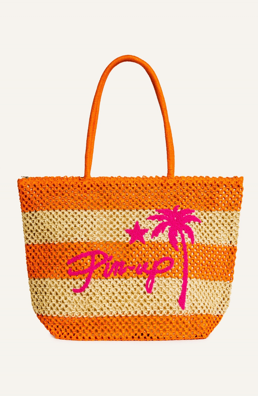 BOLSO SHOPPER DE PLAYA DE PAJA Color Naranja