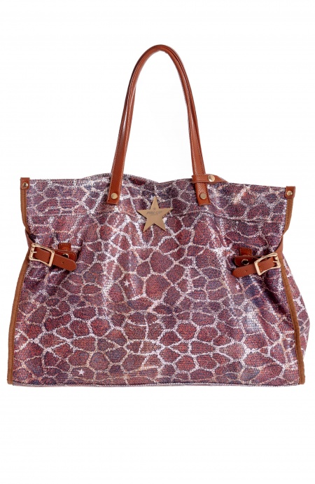 BORSA SHOPPER PAILETTES STAMPA GIRAFFA Pin-Up Stars - 1