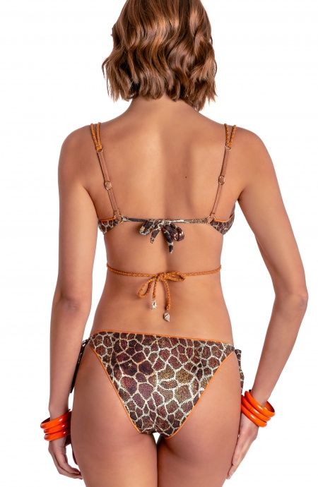 BIKINI BRASSIERE IMBOTTITA DAINETTO CON LACCI INTRECCIATI STAMPA GIRAFFA Pin-Up Stars - 7