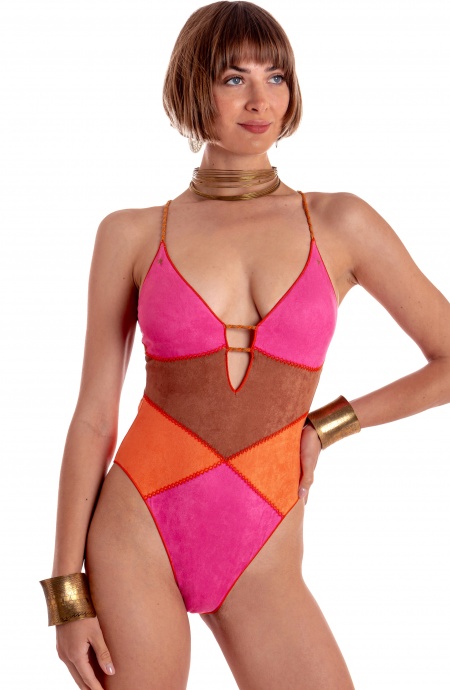 ONE-PIECE DAINETTO PATCHWORK SWIMSUIT Pin-Up Stars - 1