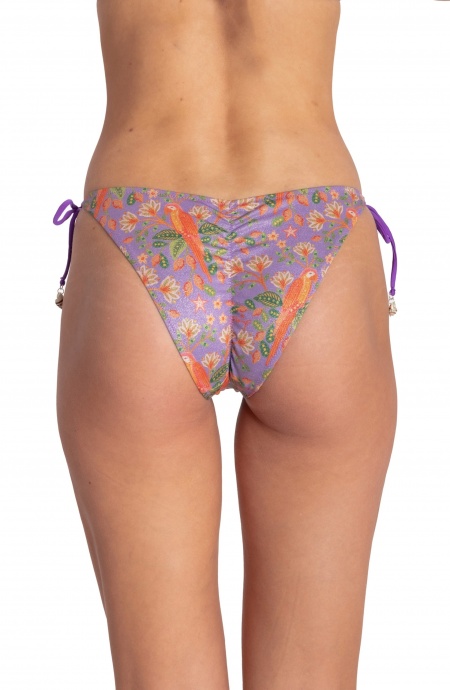 SLIP BIKINI BRASILIANA CON CONCHIGLIE STAMPA FLOWER BIRD Pin-Up Stars - 7