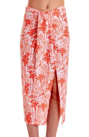 LONGUETTE SKIRT WITH SLIT KENZIA PRINT Poisson D'Amour - 1