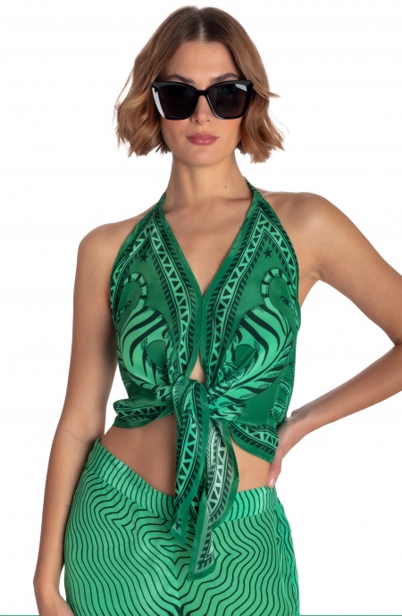 TOP FOULARD STAMPA TIGER SUN Pin-Up Stars - 8