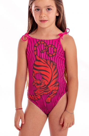 SUN BABY TIGER PRINT ONE-PIECE SWIMMING COSTUME Pin-Up Stars - 1