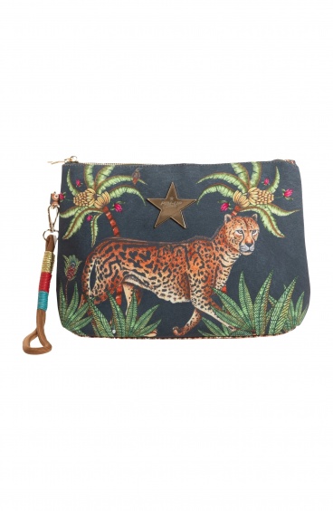 SAFARI PRINT CANVAS CLUTCH BAG Pin-Up Stars - 4