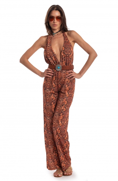 Anaconda Full Neck Back Jumpsuit Pin-Up Stars - 12