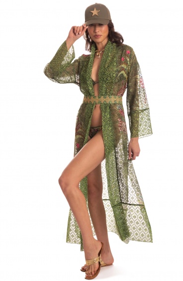 Kimono Lungo Safari Pin-Up Stars - 13