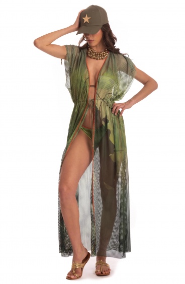 Robe ouverte avec cordon de serrage double face Pin-Up Stars - 16