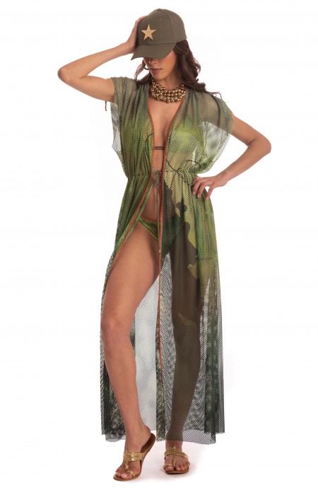 Robe ouverte avec cordon de serrage double face Pin-Up Stars - 16