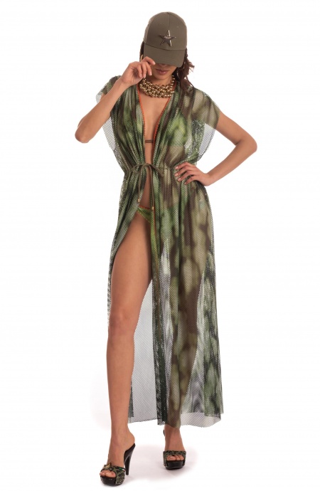 Robe ouverte avec cordon de serrage double face Pin-Up Stars - 18